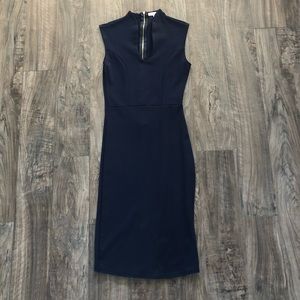 Navy Blue, Form fitting, body-con dress.